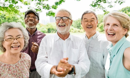 a group of seniors smiling