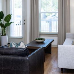 living area with easy access to other rooms