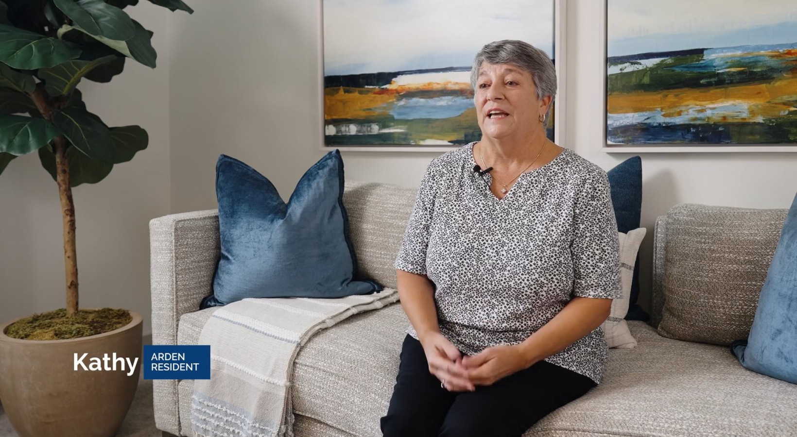 Kathy a person sitting on a couch