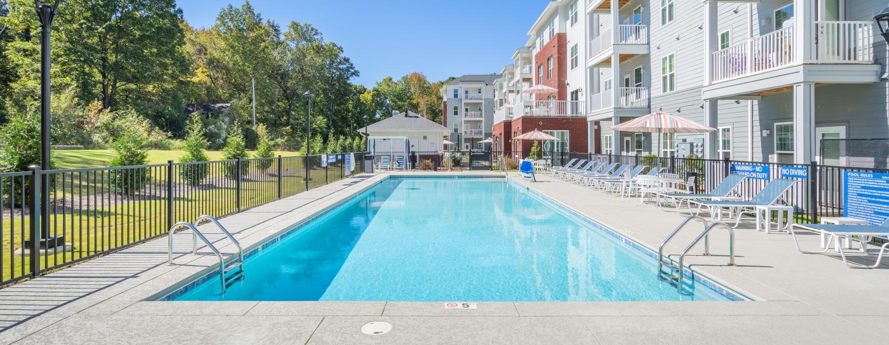 a swimming pool in a resort